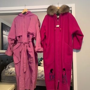 Northern Sun full length parka, size 12, bright fuchsia